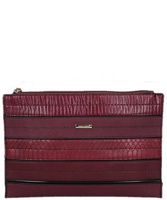 David Jones Faux Leather With Texture Patterned Clutch  52671 38643 Plum